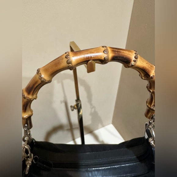 Gucci 2-way Carry Nylon and Bamboo Handbag - Picture 12 of 13